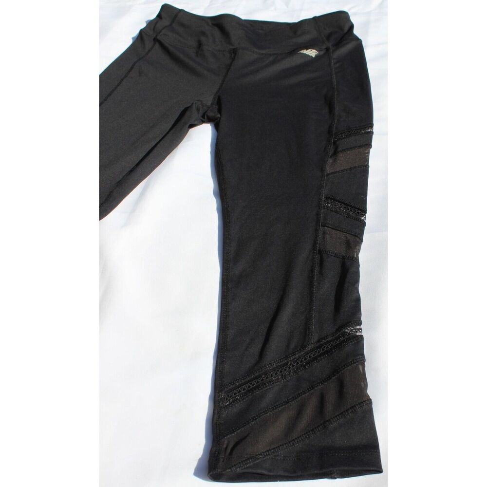 Avia Women's Medium Black Cropped Leggings With Mesh Panels - Picture 6 of 8